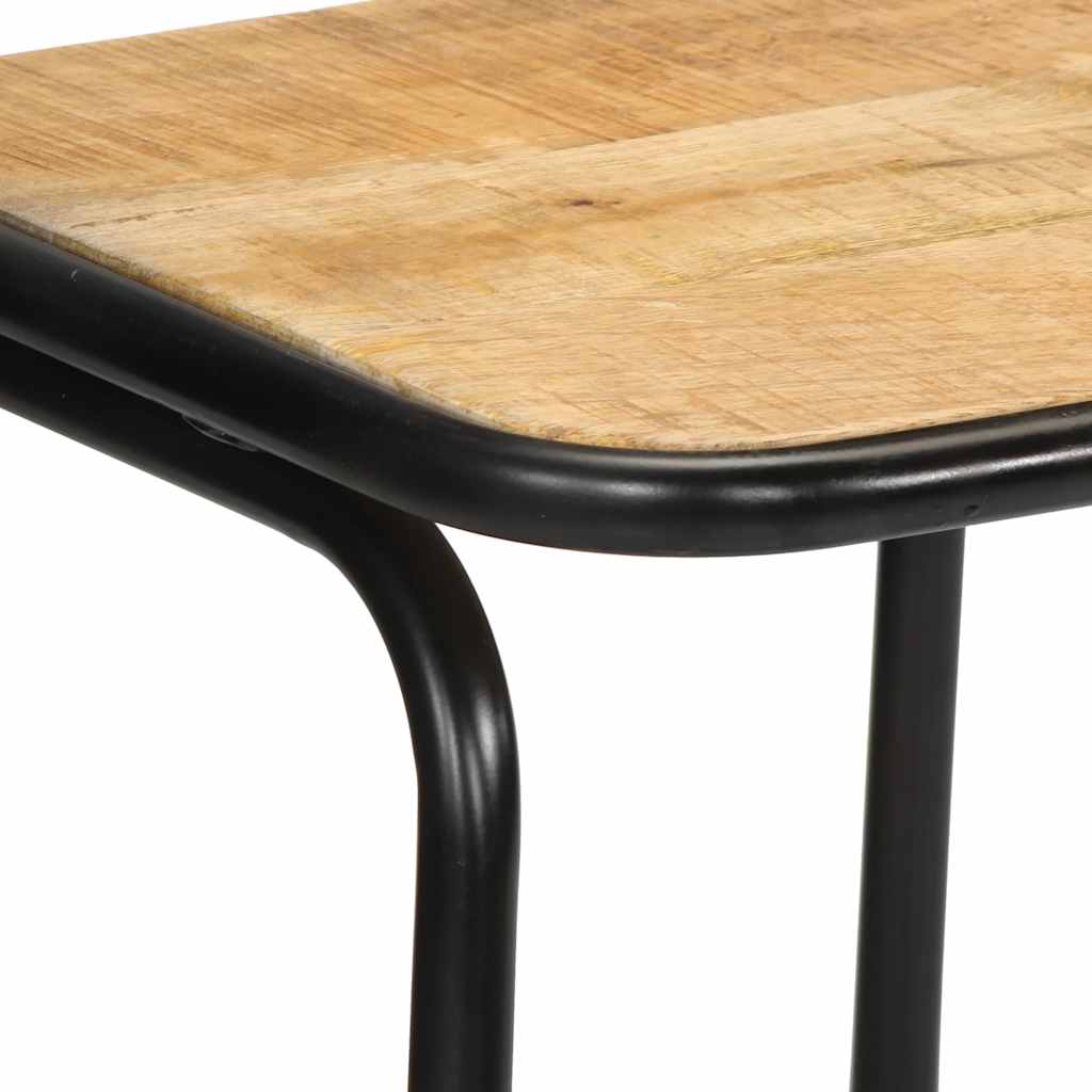 Tabourets de bar lot de 4 bois massif manguier brut - XIOS