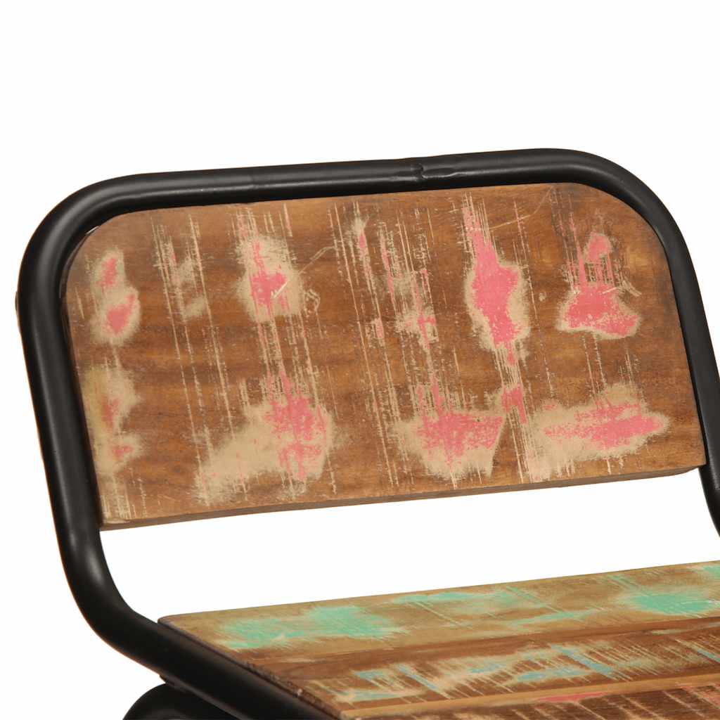 Tabourets de bar lot de 4 46x35,5x80cm bois massif récupération - XIOS