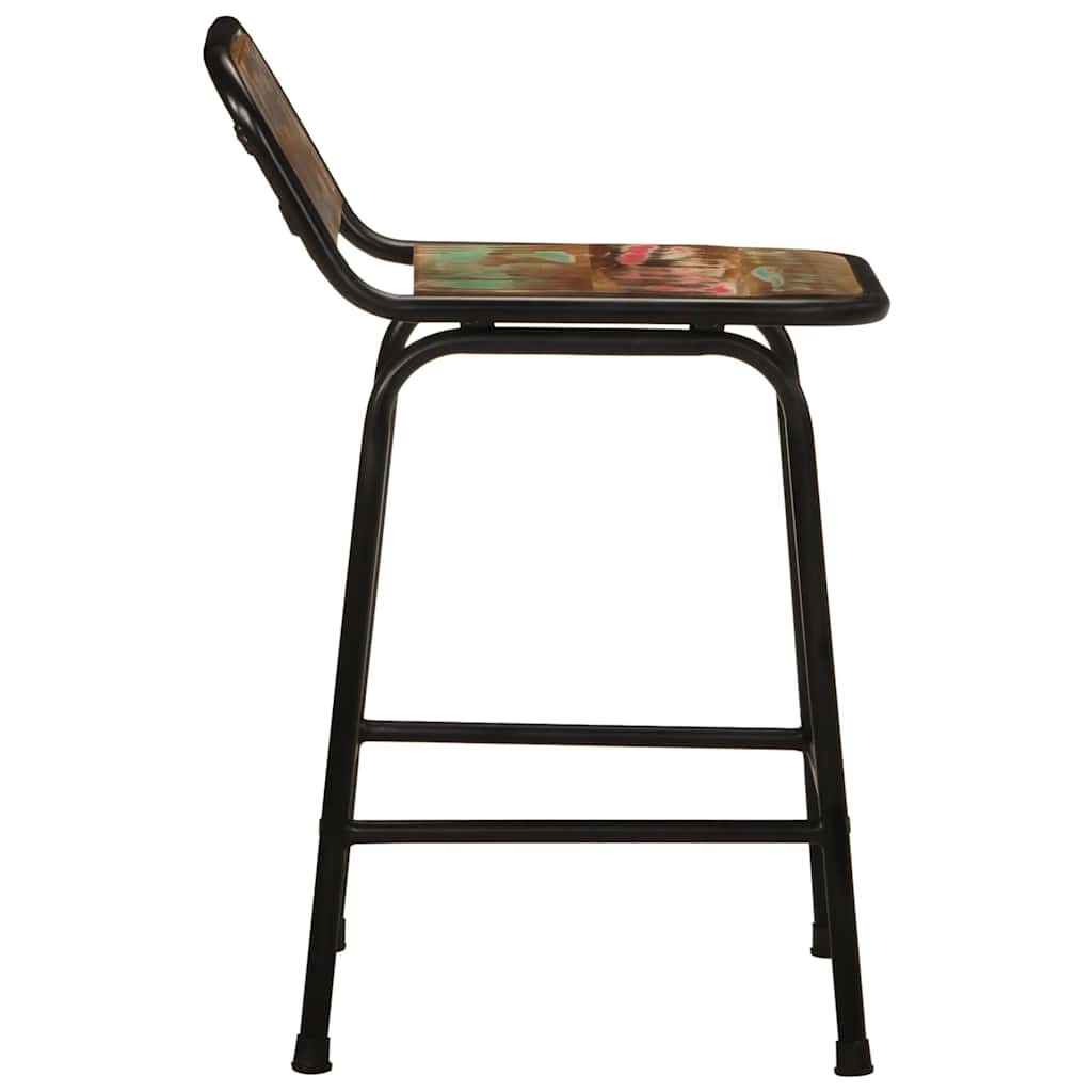 Tabourets de bar lot de 2 46x35,5x70cm bois massif récupération - XIOS