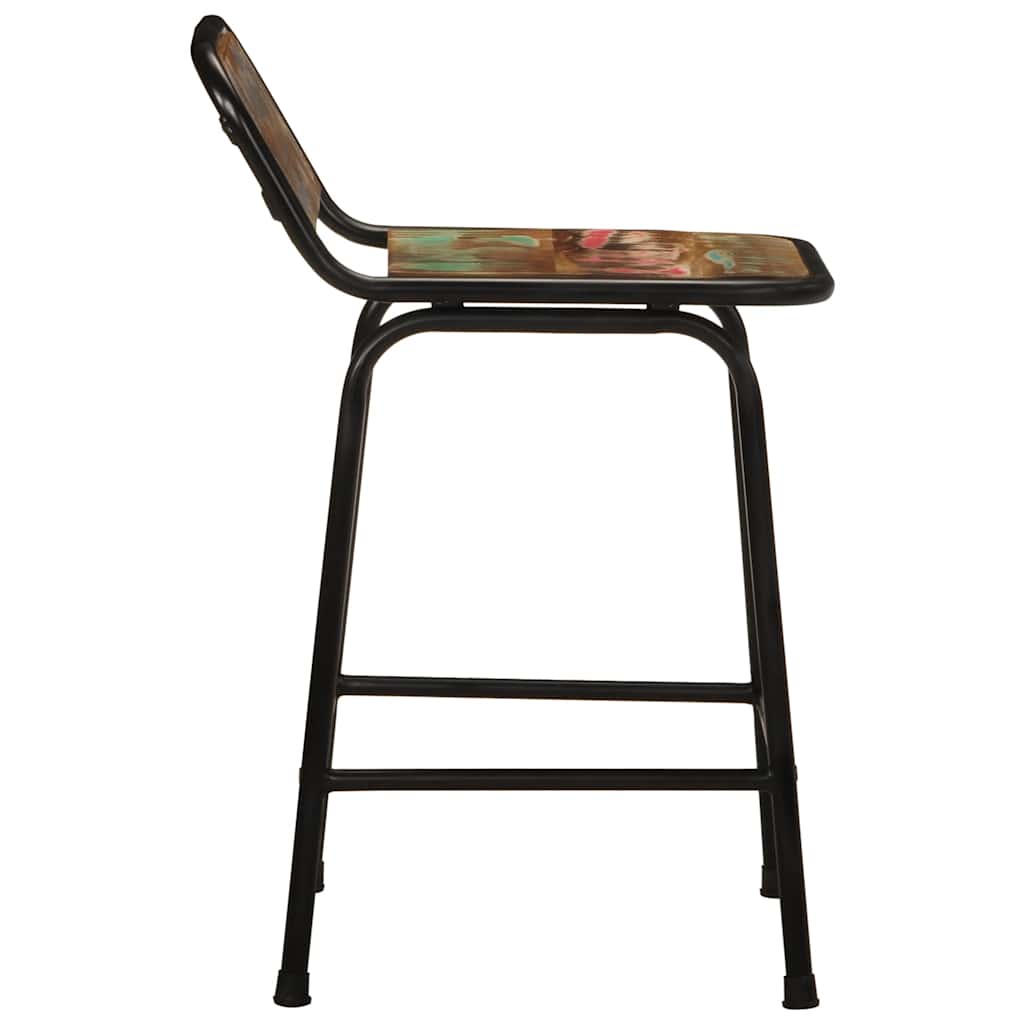 Tabourets de bar lot de 4 46x35,5x70cm bois massif récupération - XIOS