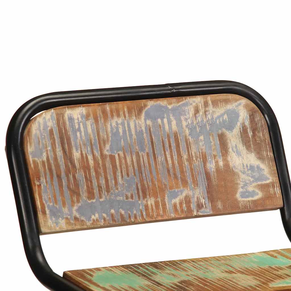 Tabourets de bar lot de 4 46x35,5x70cm bois massif récupération - XIOS