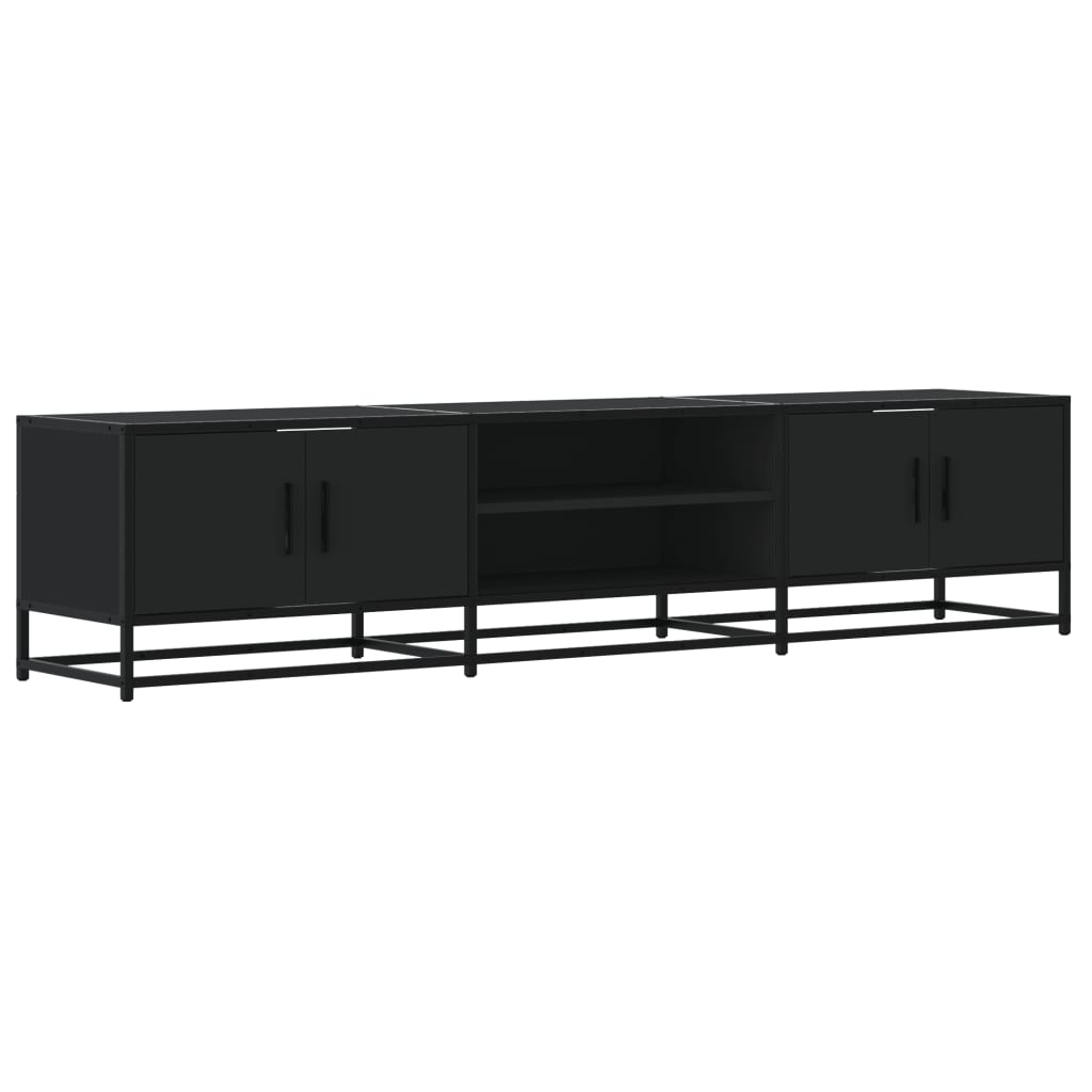 Meuble TV noir 180x35x41 cm bois d'ingénierie - XIOS