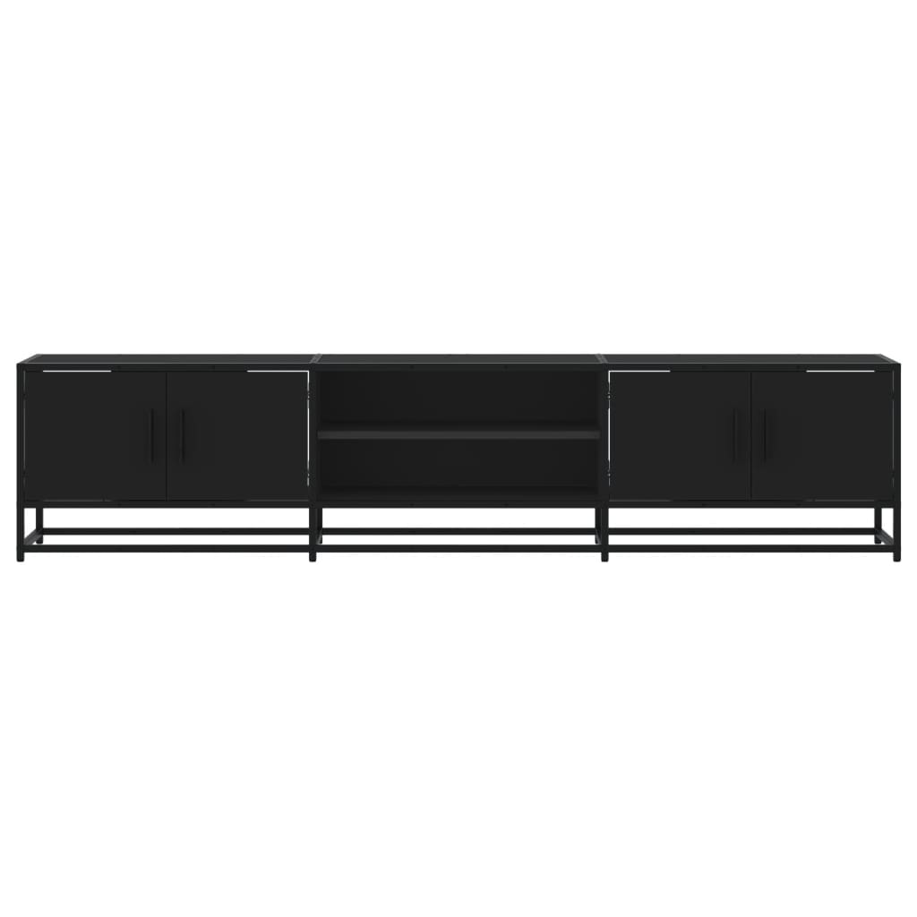 Meuble TV noir 180x35x41 cm bois d'ingénierie - XIOS
