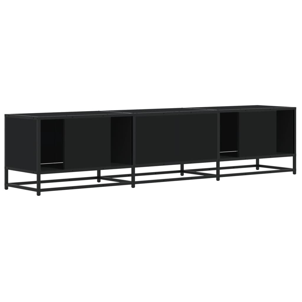 Meuble TV noir 180x35x41 cm bois d'ingénierie - XIOS