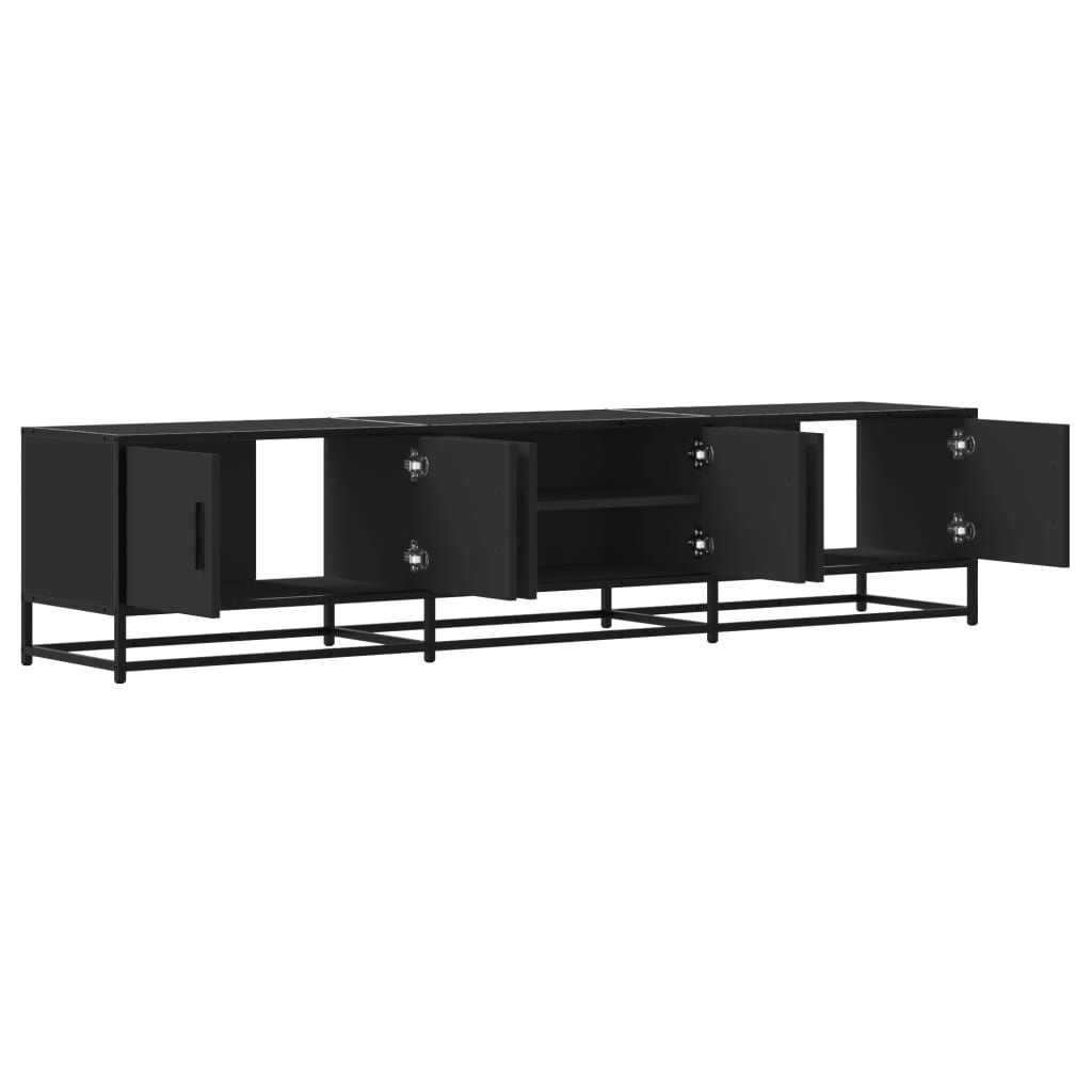 Meuble TV noir 180x35x41 cm bois d'ingénierie - XIOS
