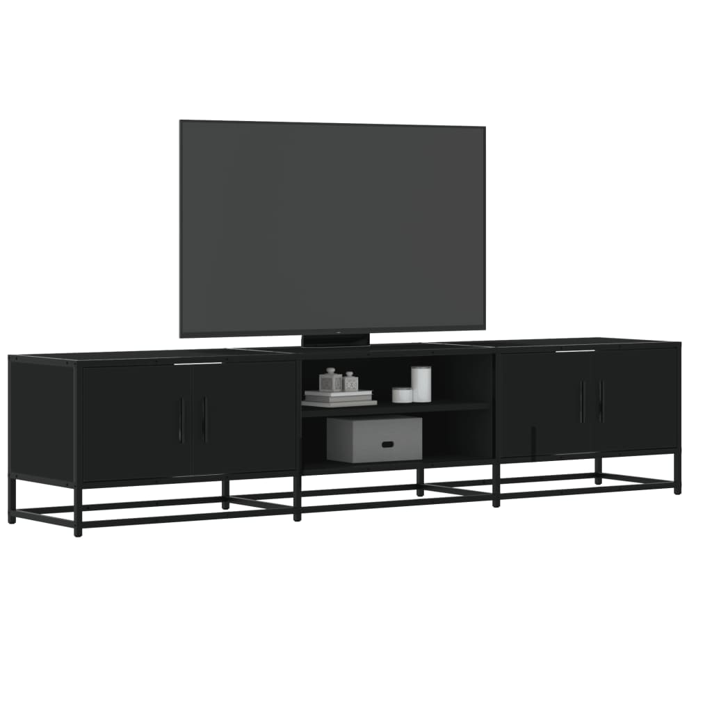Meuble TV noir 180x35x41 cm bois d'ingénierie - XIOS