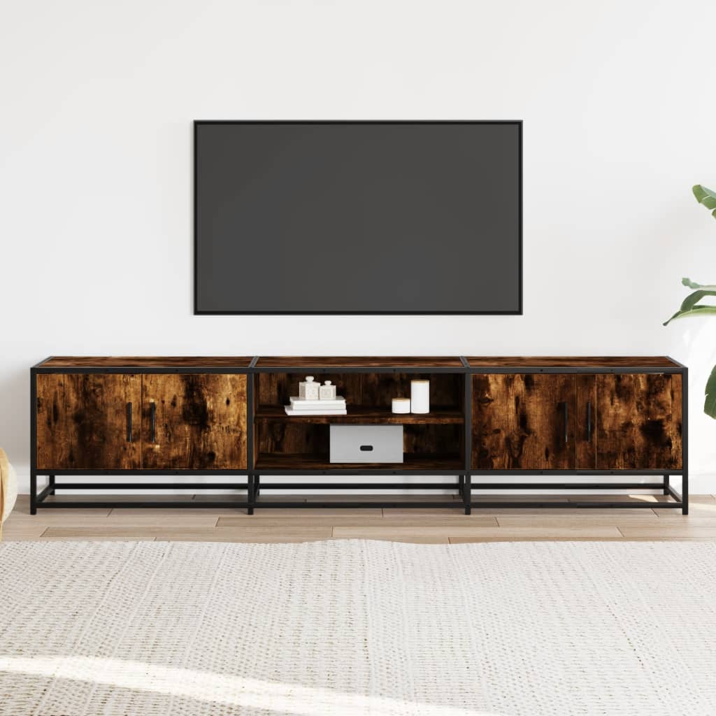 Meuble TV chêne fumé 180x35x41 cm bois d'ingénierie Meubles TV vidaXL   