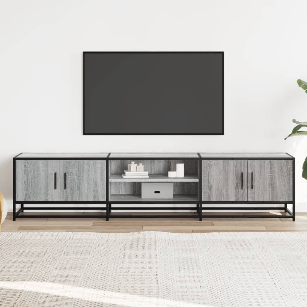 Meuble TV sonoma gris 180x35x41 cm bois d'ingénierie - XIOS