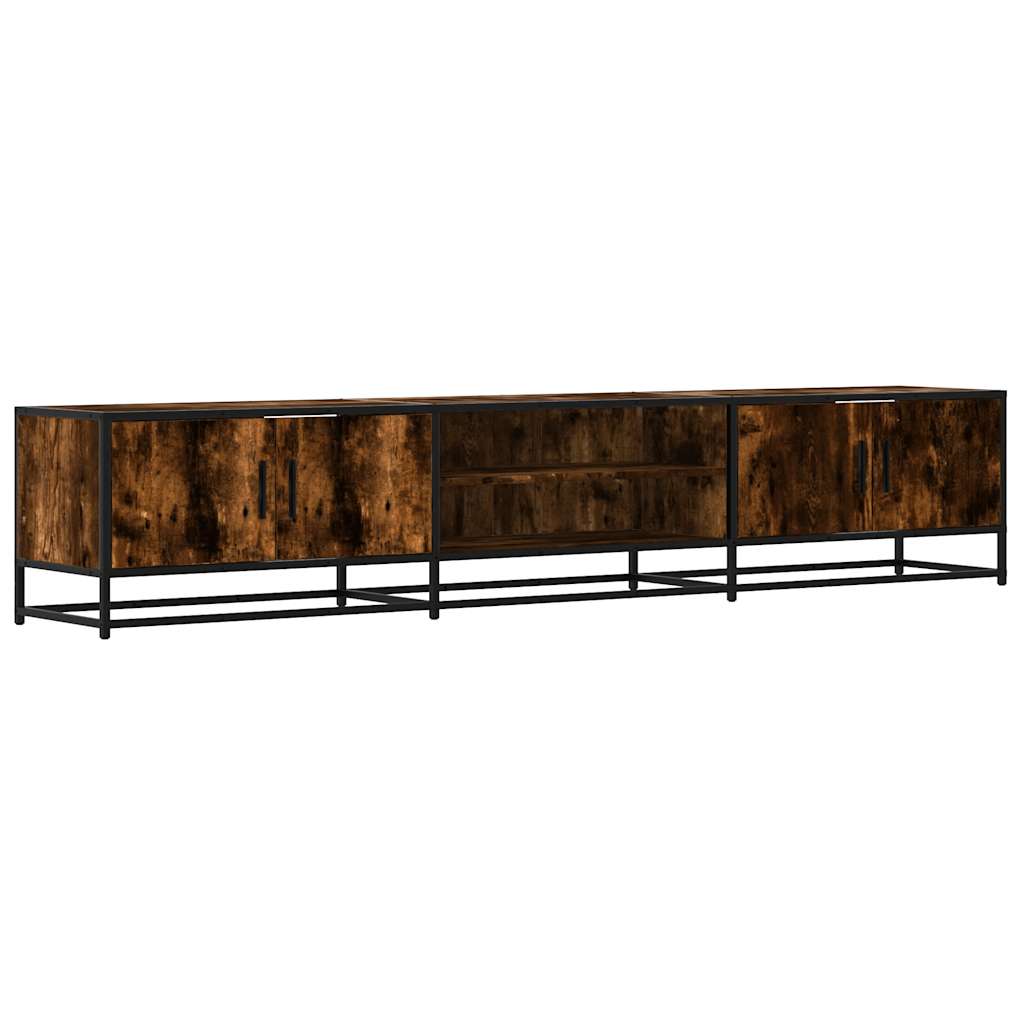 Meuble TV chêne fumé 210x35x41 cm bois d'ingénierie Meubles TV vidaXL   