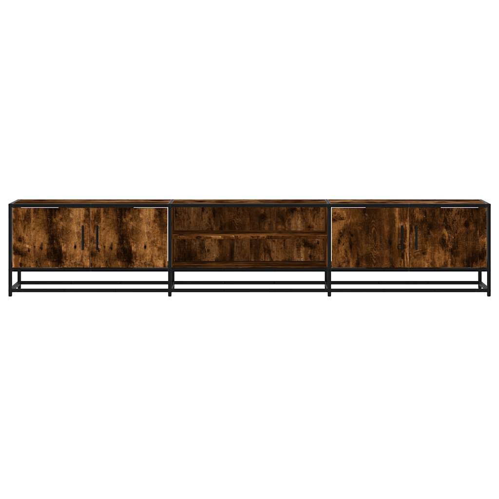 Meuble TV chêne fumé 210x35x41 cm bois d'ingénierie Meubles TV vidaXL   