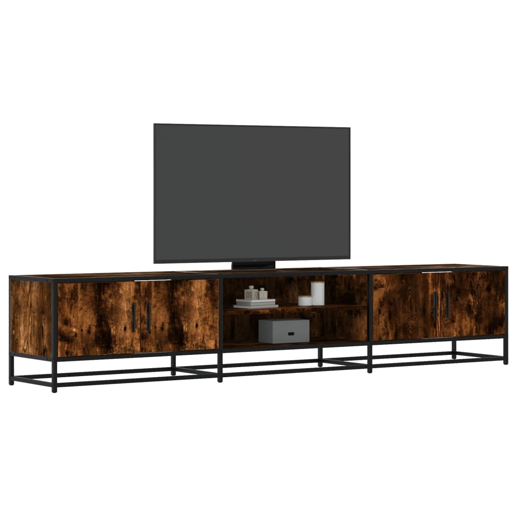 Meuble TV chêne fumé 210x35x41 cm bois d'ingénierie Meubles TV vidaXL   