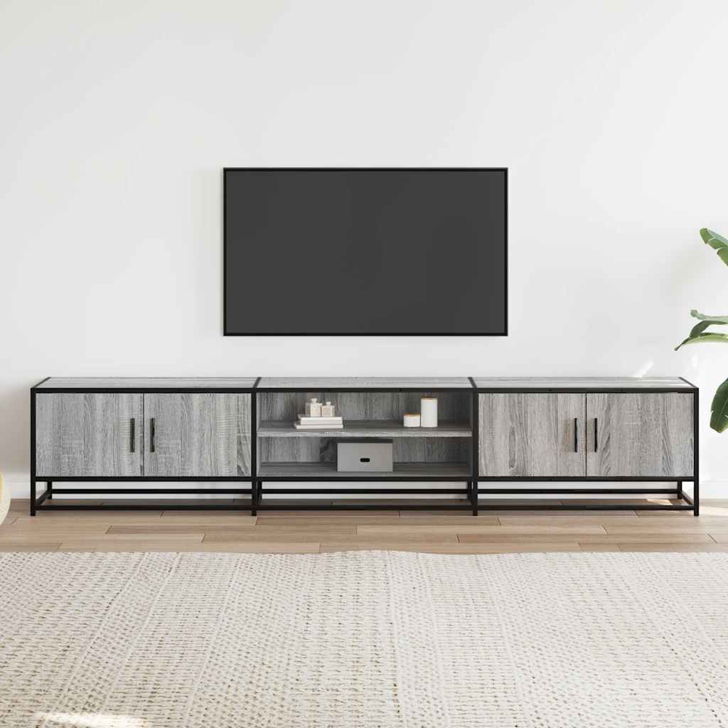 Meuble TV sonoma gris 210x35x41 cm bois d'ingénierie - XIOS