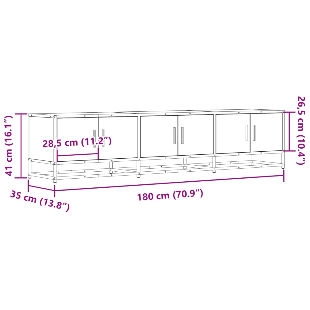 Meuble TV chêne marron 180x35x41 cm bois d'ingénierie Meubles TV vidaXL   