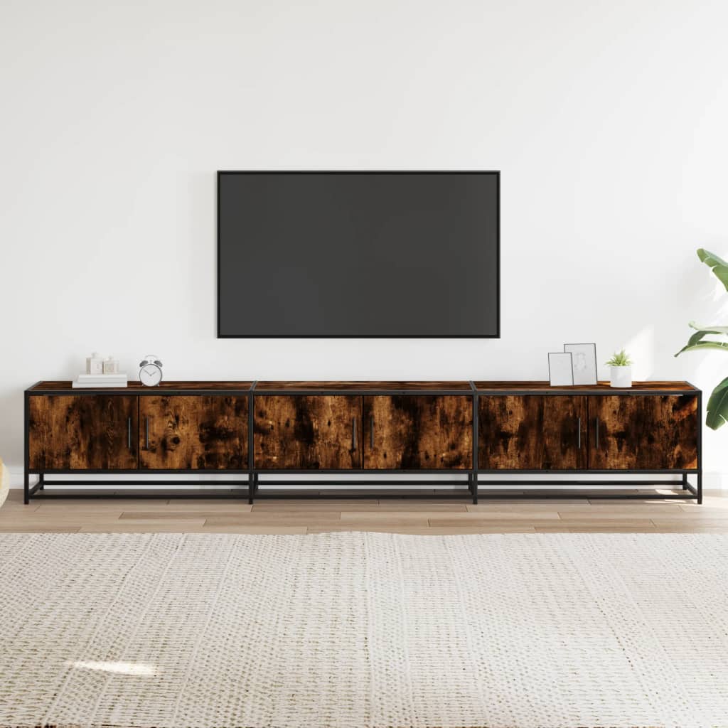 Meuble TV chêne fumé 240x35x41 cm bois d'ingénierie Meubles TV vidaXL   