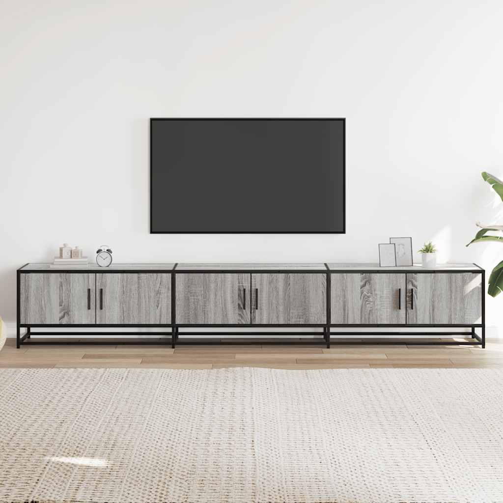Meuble TV sonoma gris 240x35x41 cm bois d'ingénierie Meubles TV vidaXL   