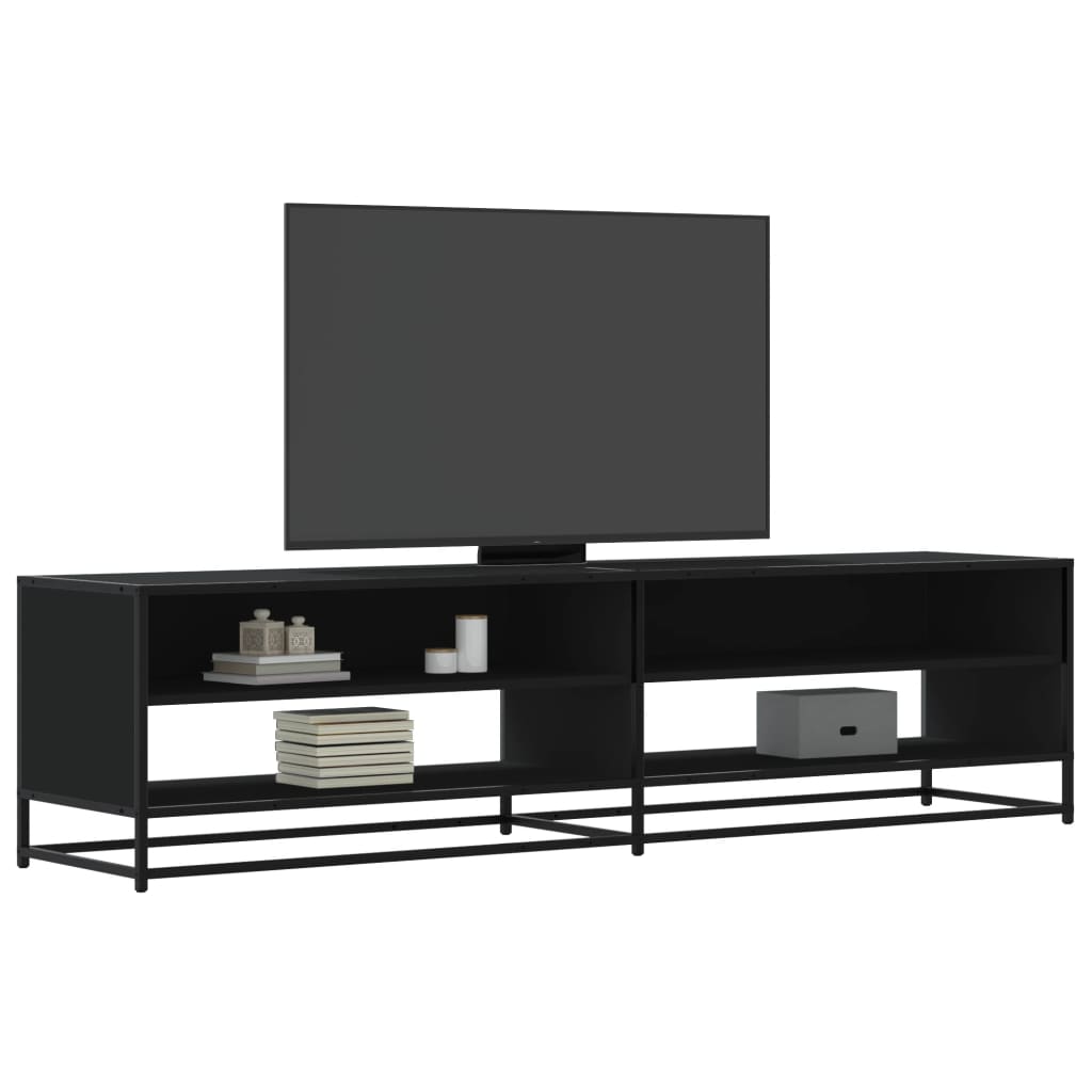 Meuble TV noir 180,5x40x46 cm bois d'ingénierie - XIOS