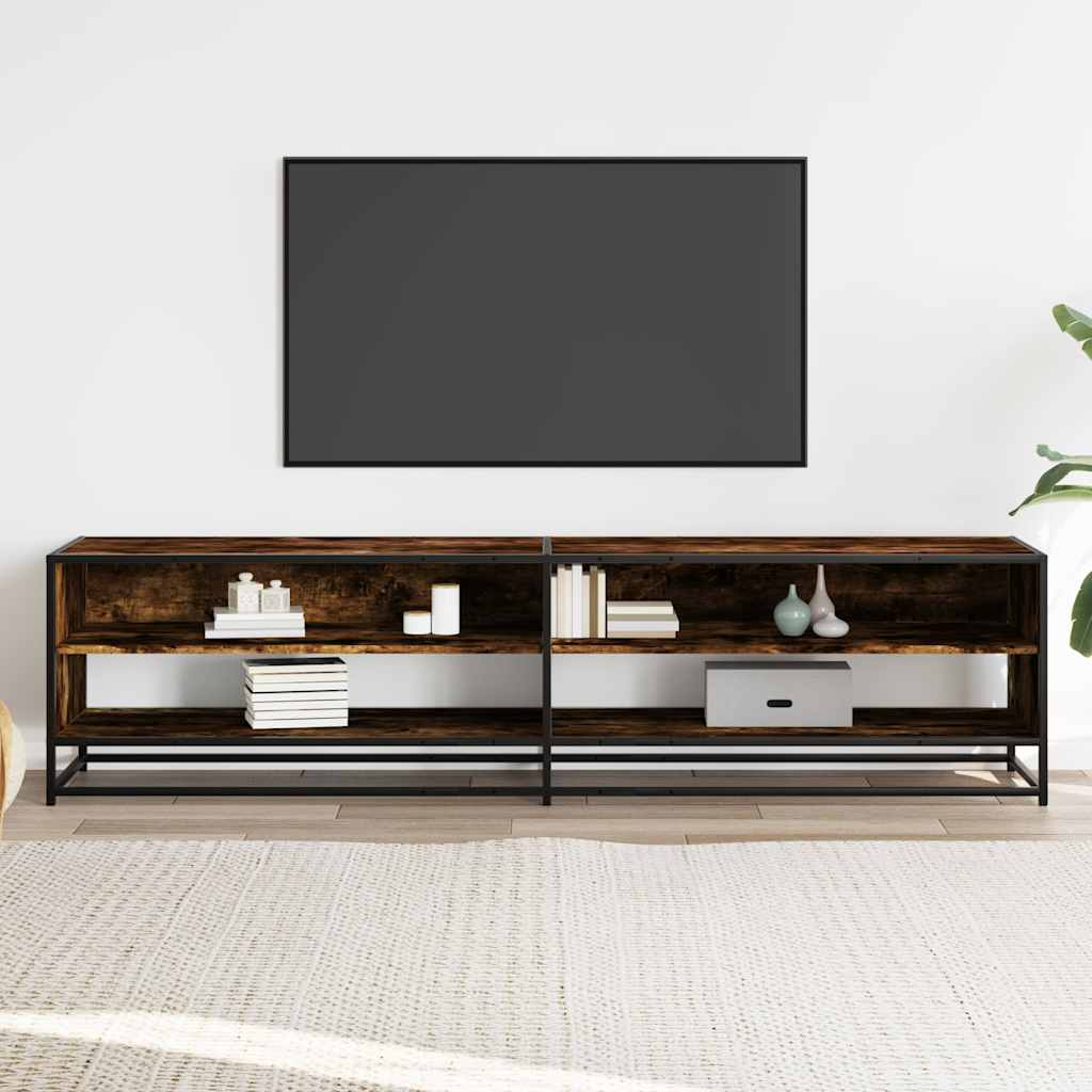 Meuble TV chêne fumé 180,5x40x46 cm bois d'ingénierie - XIOS