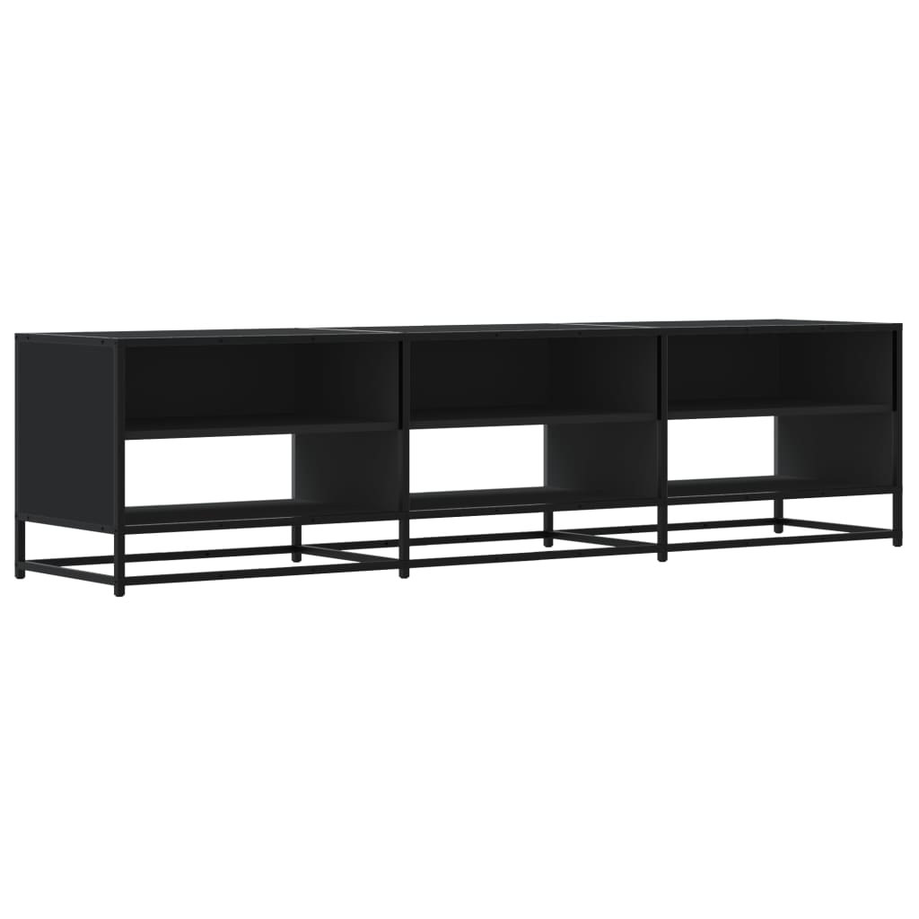 Meuble TV noir 180x40x46 cm bois d'ingénierie - XIOS