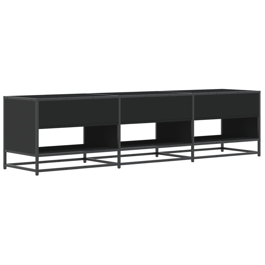 Meuble TV noir 180x40x46 cm bois d'ingénierie - XIOS