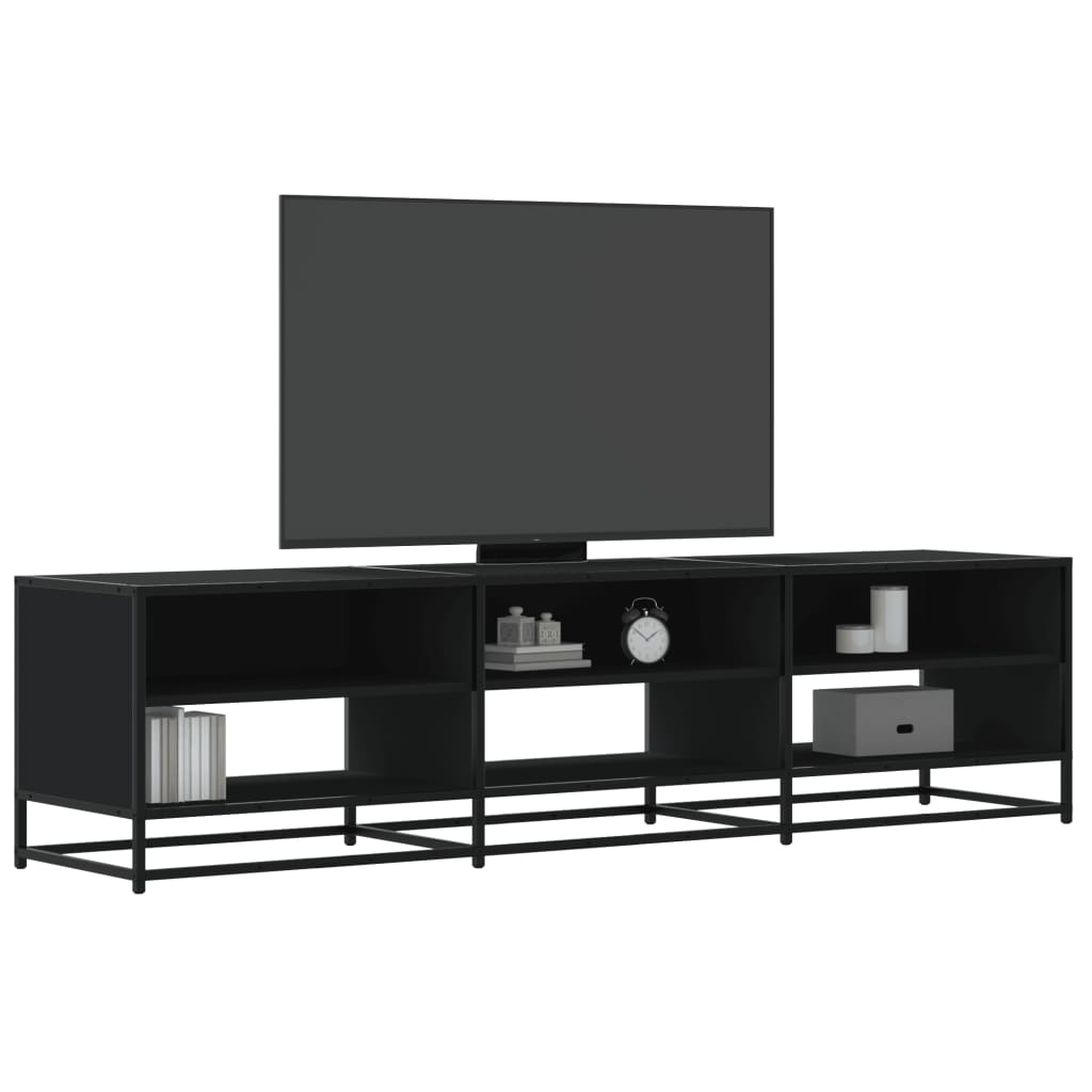 Meuble TV noir 180x40x46 cm bois d'ingénierie - XIOS