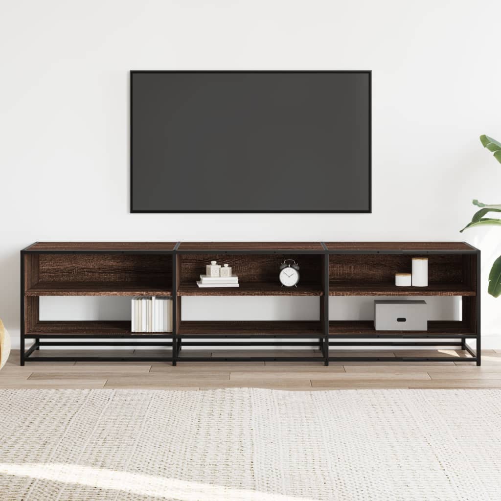Meuble TV chêne marron 180x40x46 cm bois d'ingénierie - XIOS