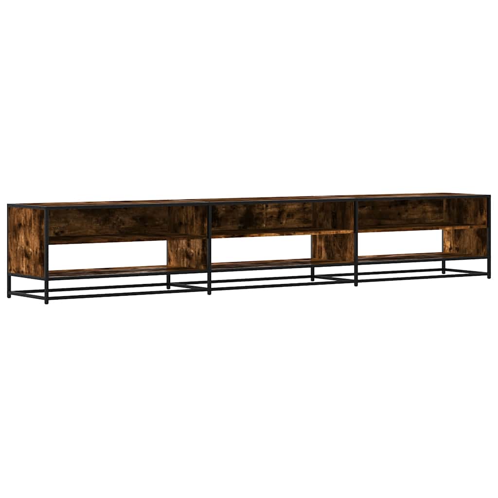Meuble TV chêne fumé 270x40x46 cm bois d'ingénierie - XIOS