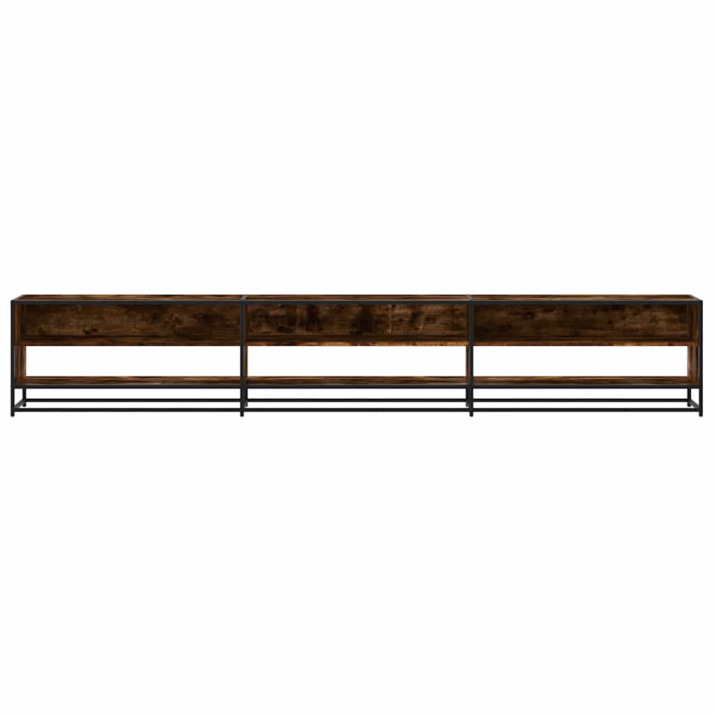 Meuble TV chêne fumé 270x40x46 cm bois d'ingénierie - XIOS