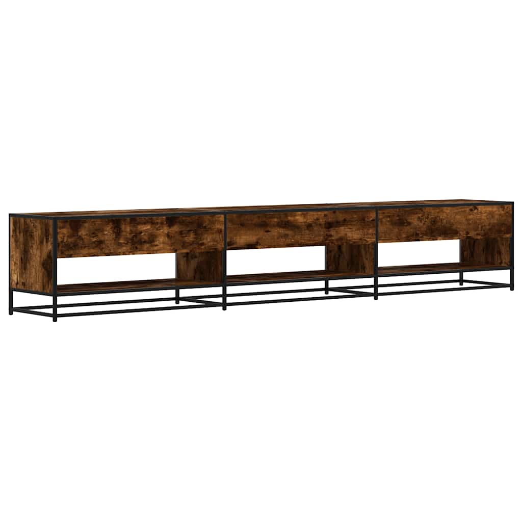 Meuble TV chêne fumé 270x40x46 cm bois d'ingénierie - XIOS