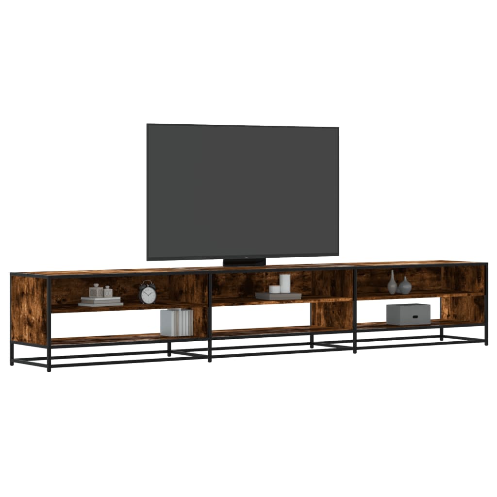 Meuble TV chêne fumé 270x40x46 cm bois d'ingénierie - XIOS