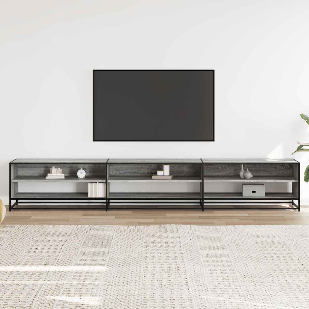 Meuble TV sonoma gris 270x40x46 cm bois d'ingénierie - XIOS