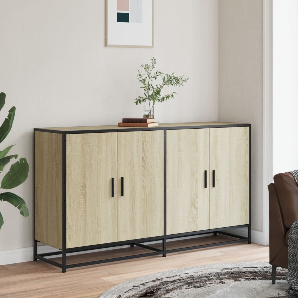 Buffet chêne sonoma 134x35x76 cm bois d'ingénierie - XIOS