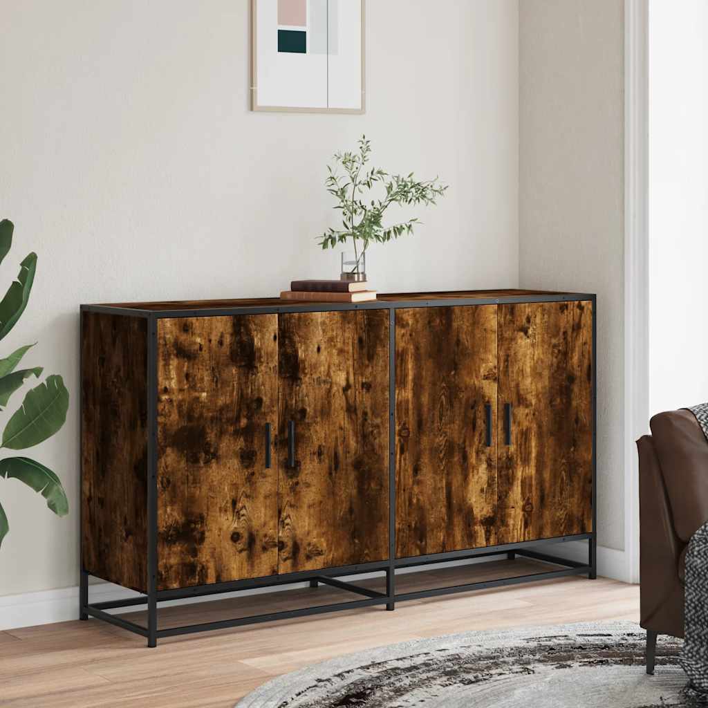 Buffet chêne fumé 134x35x76 cm bois d'ingénierie - XIOS