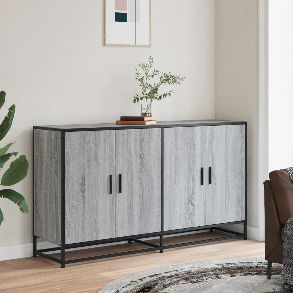 Buffet sonoma gris 134x35x76 cm bois d'ingénierie - XIOS