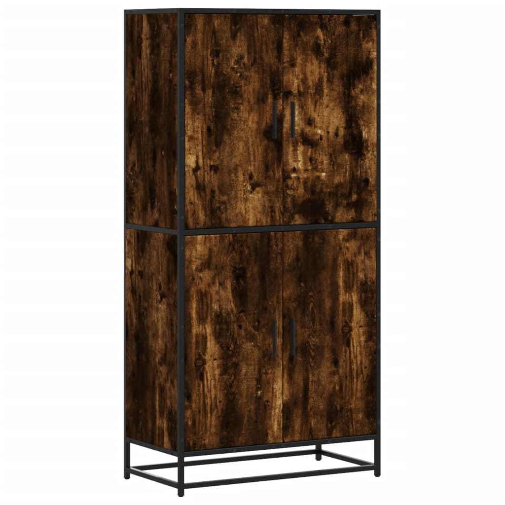 Buffet haut chêne fumé 68x35x139 cm bois d'ingénierie - XIOS