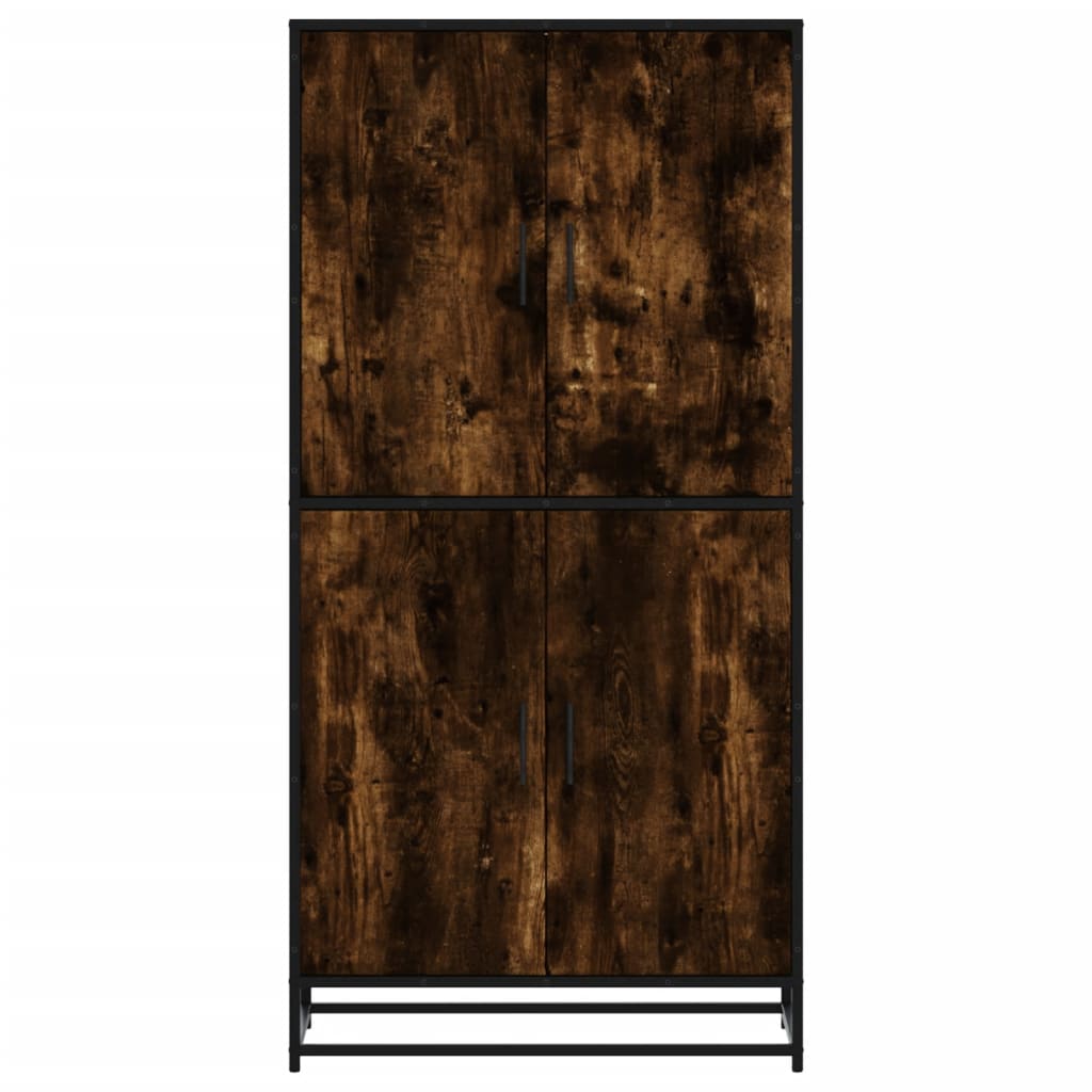 Buffet haut chêne fumé 68x35x139 cm bois d'ingénierie - XIOS