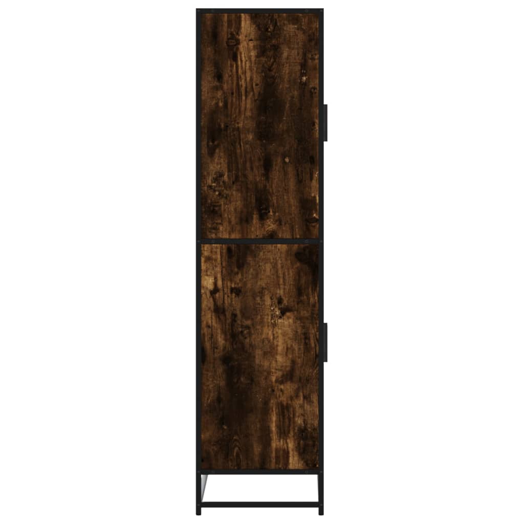 Buffet haut chêne fumé 68x35x139 cm bois d'ingénierie - XIOS
