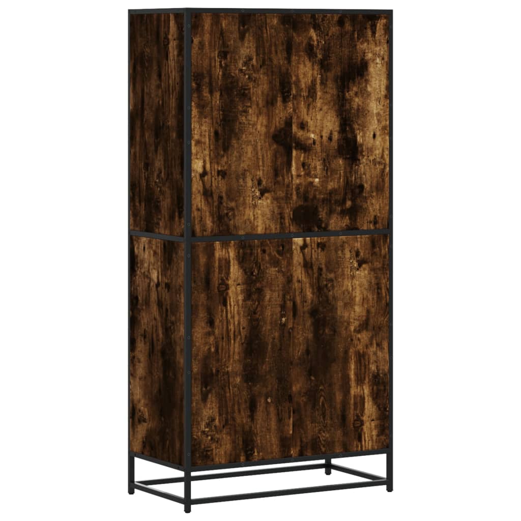 Buffet haut chêne fumé 68x35x139 cm bois d'ingénierie - XIOS
