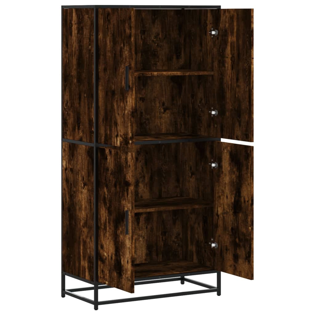 Buffet haut chêne fumé 68x35x139 cm bois d'ingénierie - XIOS
