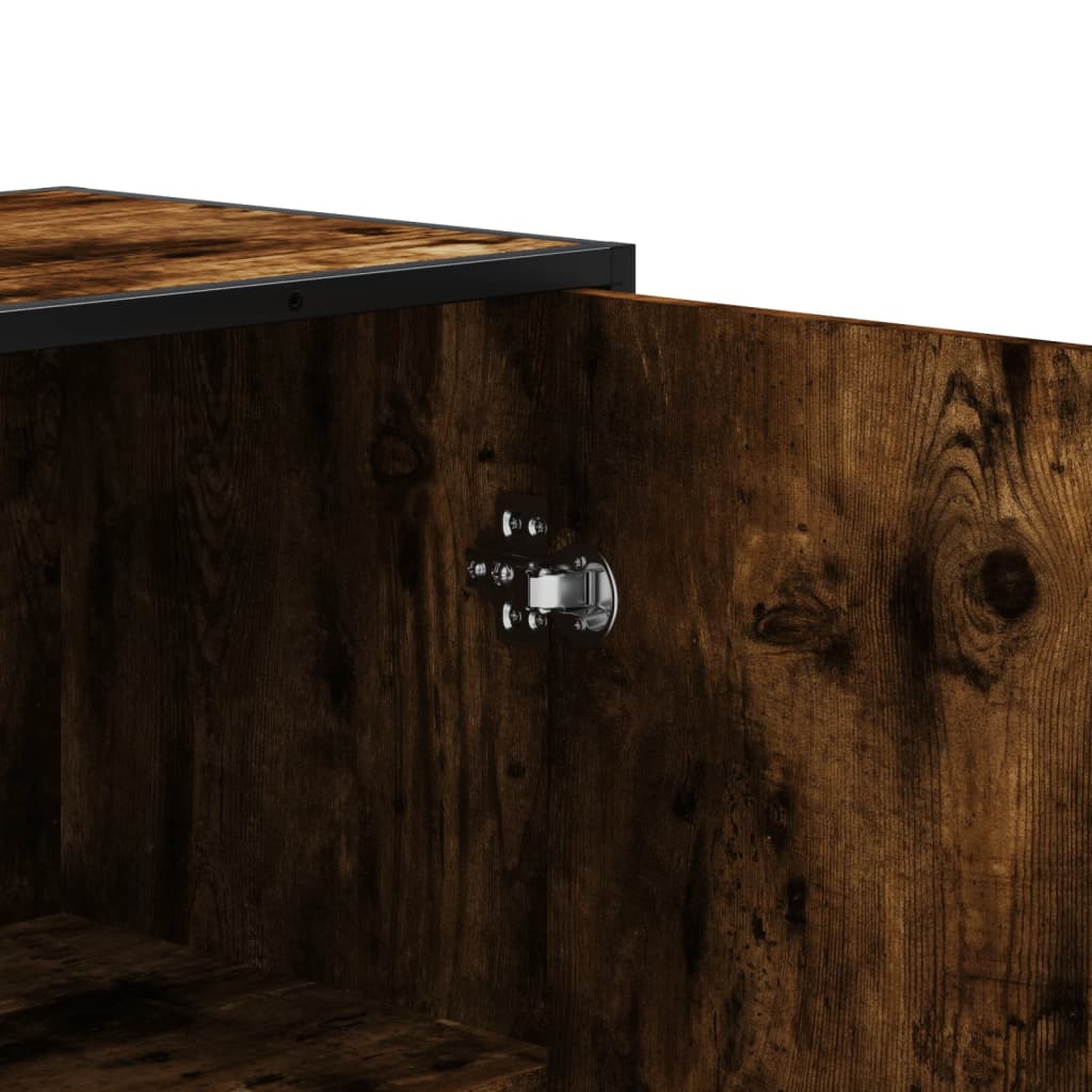 Buffet haut chêne fumé 68x35x139 cm bois d'ingénierie - XIOS