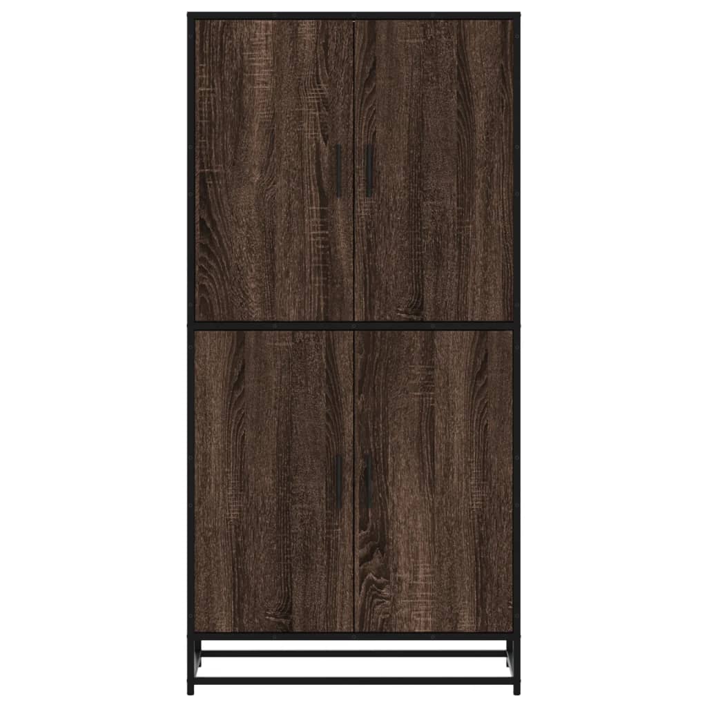 Buffet haut chêne marron 68x35x139 cm bois d'ingénierie