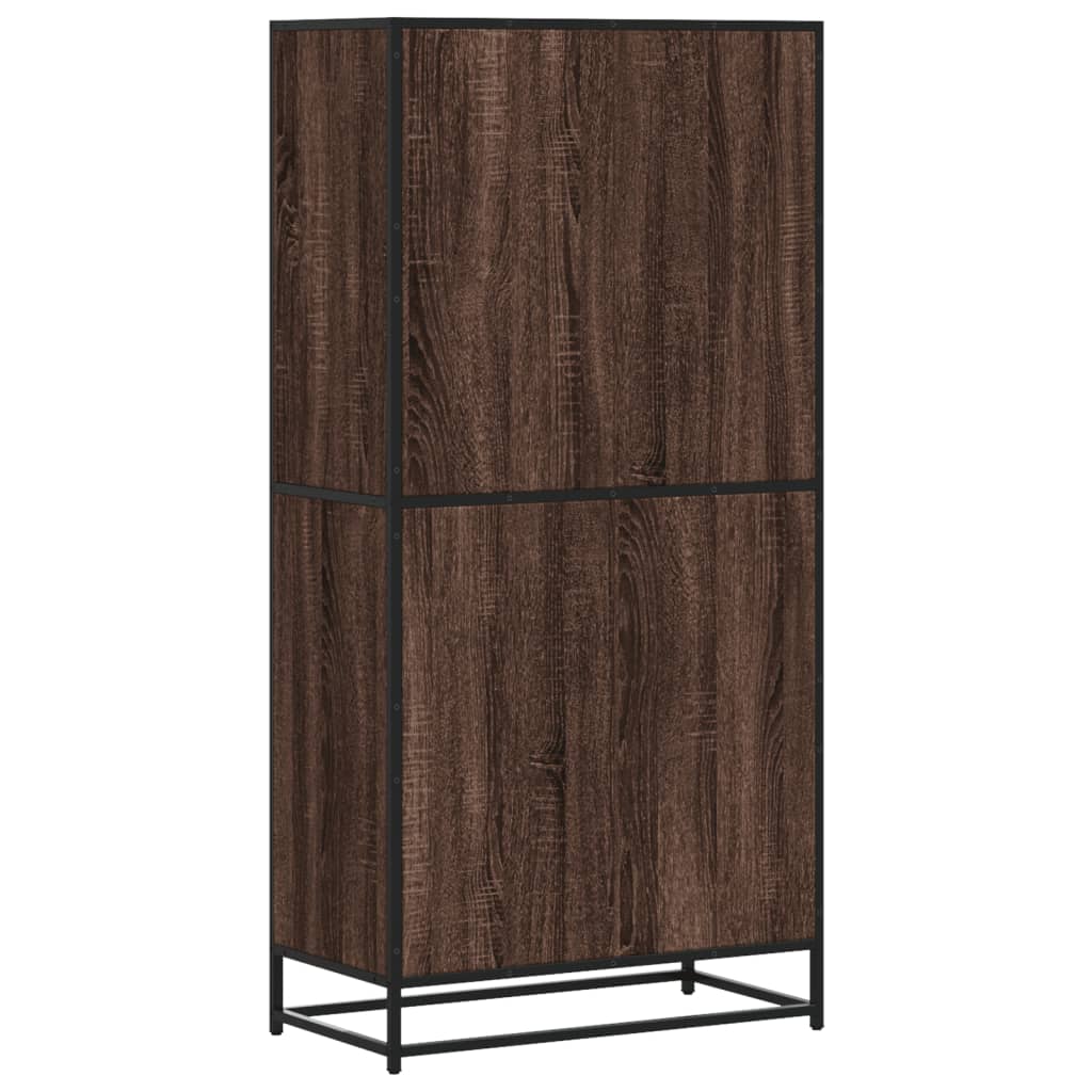 Buffet haut chêne marron 68x35x139 cm bois d'ingénierie