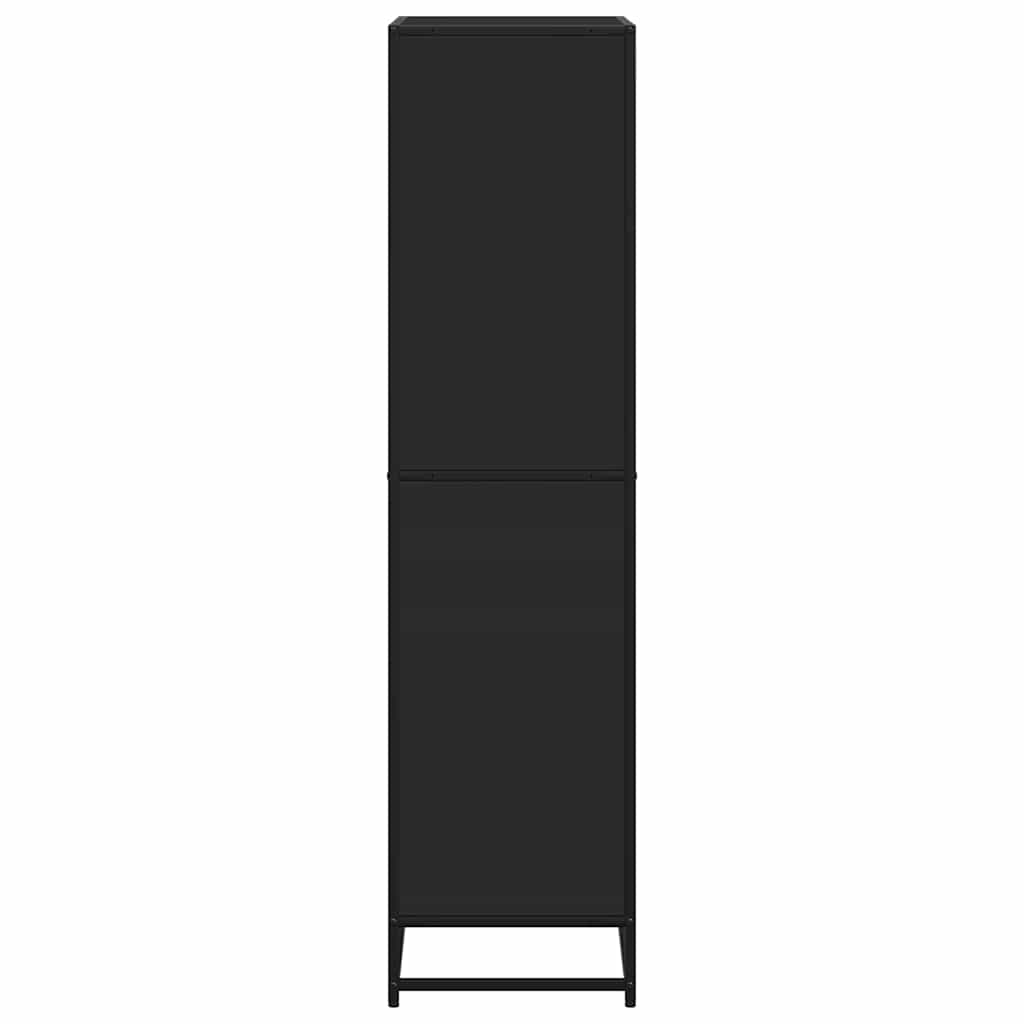 Bibliothèque noir 60x35x139 cm bois d'ingénierie - XIOS