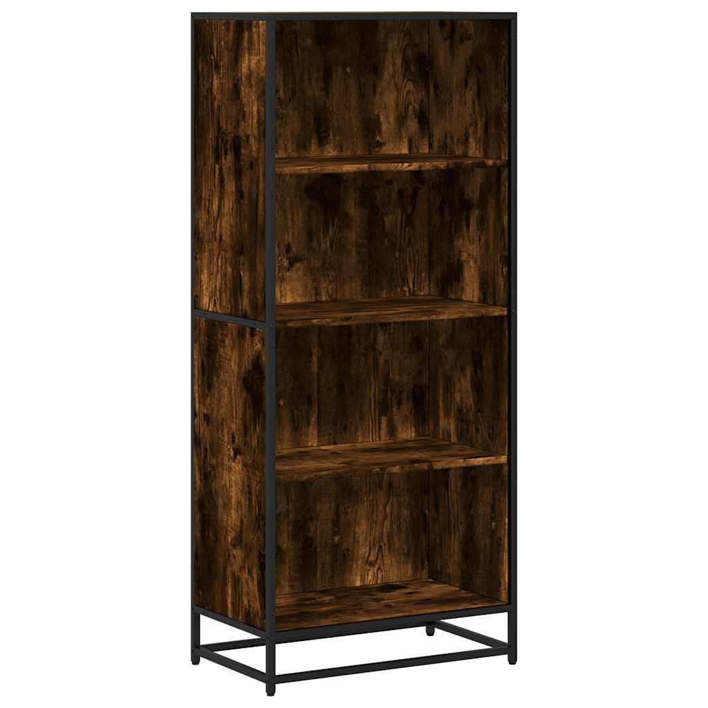 Bibliothèque chêne fumé 60x35x139 cm bois d'ingénierie - XIOS
