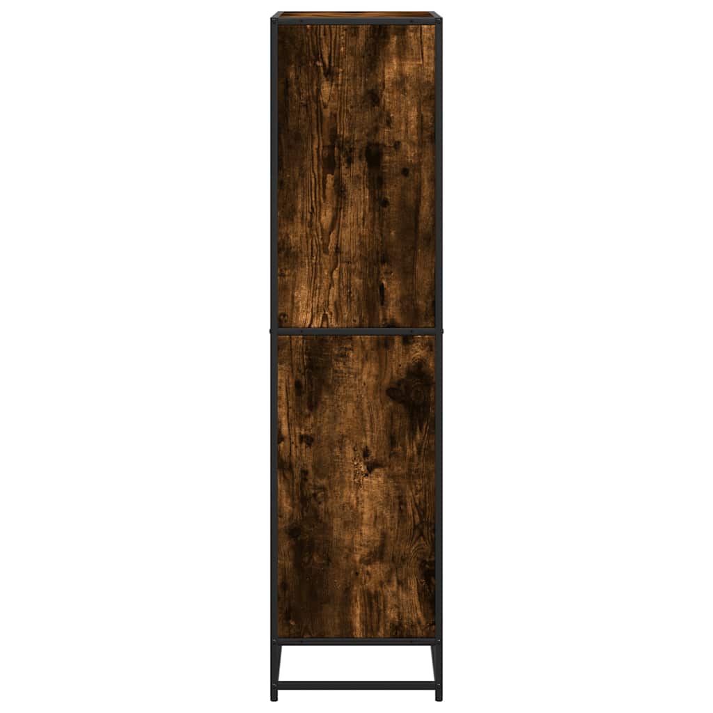 Bibliothèque chêne fumé 60x35x139 cm bois d'ingénierie - XIOS