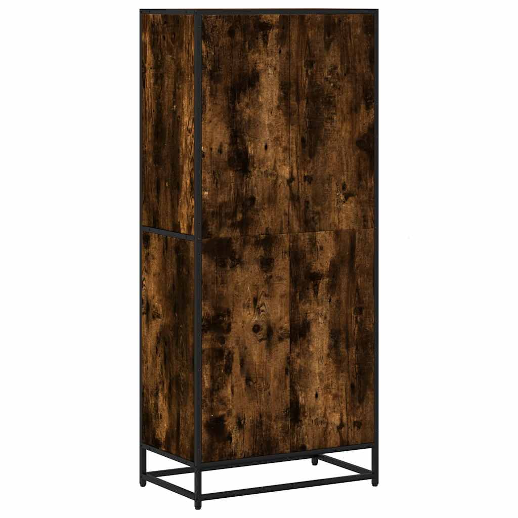 Bibliothèque chêne fumé 60x35x139 cm bois d'ingénierie - XIOS