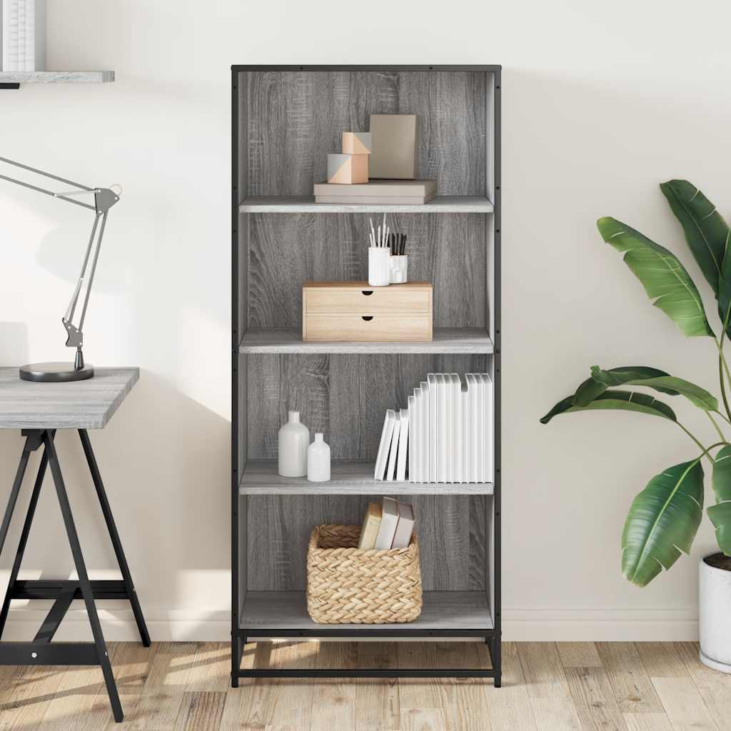 Bibliothèque sonoma gris 60x35x139 cm bois d'ingénierie - XIOS