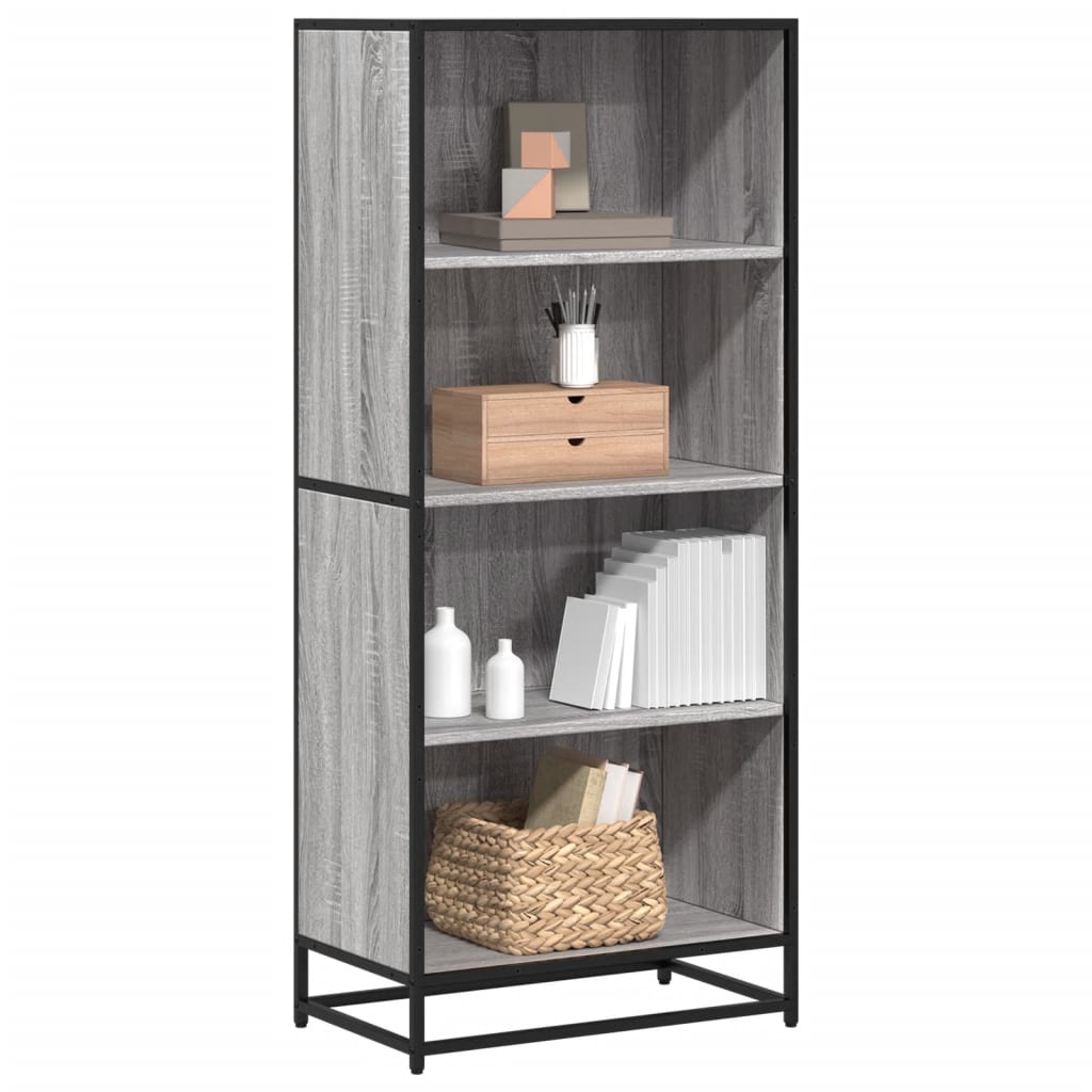 Bibliothèque sonoma gris 60x35x139 cm bois d'ingénierie - XIOS