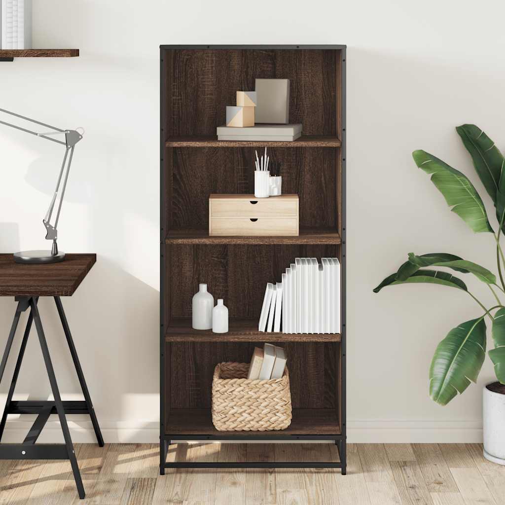 Bibliothèque chêne marron 60x35x139 cm bois d'ingénierie - XIOS