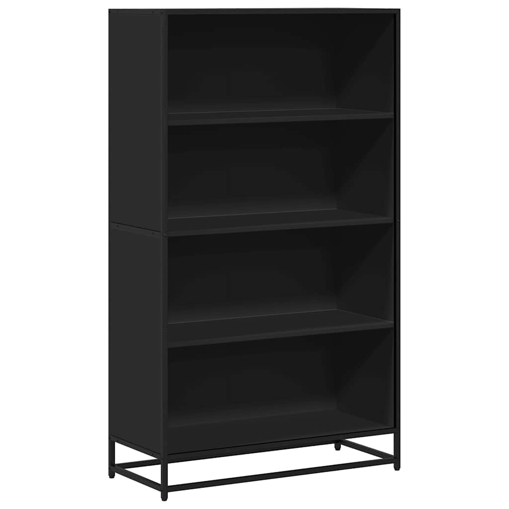 Bibliothèque noir 80,5x35x139 cm bois d'ingénierie - XIOS