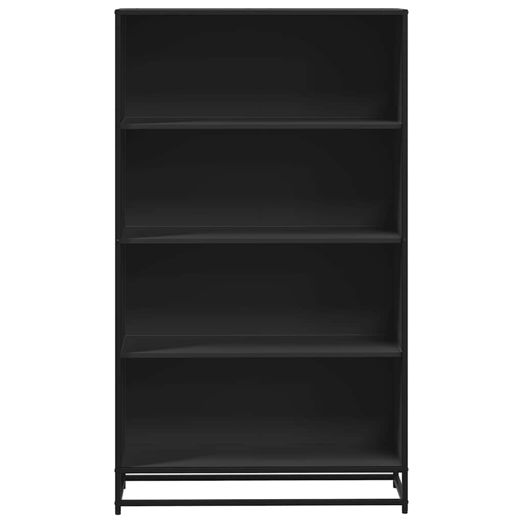 Bibliothèque noir 80,5x35x139 cm bois d'ingénierie - XIOS